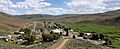 2013-06-16 15 39 22 View south across Mountain City in Nevada, with Nevada State Route 225 visible passing through town and the Owyhee River visible toward the right