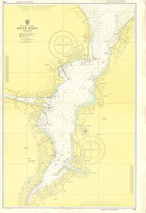 Admiralty Chart No 696 Kieler Hafen, Published 1971