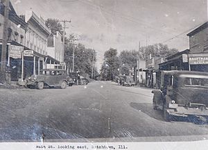 Main Street Batchtown in the 1930s