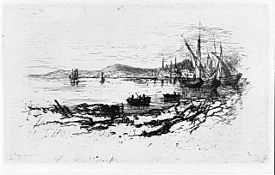 Bay of Naples Italy Eliza Greatorex etching