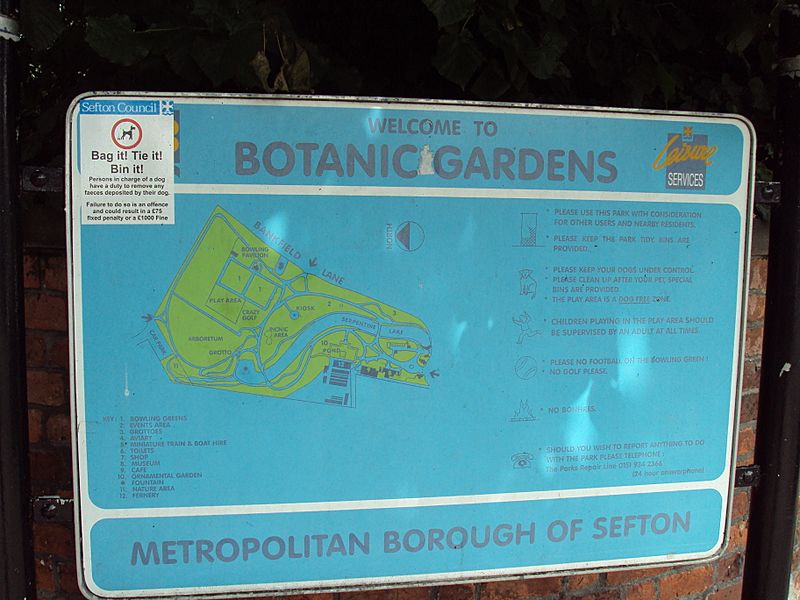 Botanic Gardens sign, Churchtown