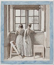 C.W. Eckersberg - At a Window in the Artist's Studio - Google Art Project