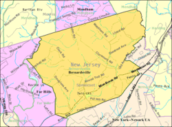 Census Bureau map of Bernardsville, New Jersey.