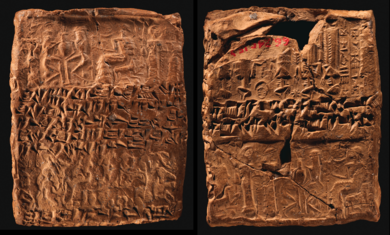 Cuneiform tablet case impressed with four cylinder seals Old Assyrian