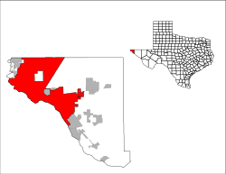 Location in El Paso County and the State of Texas