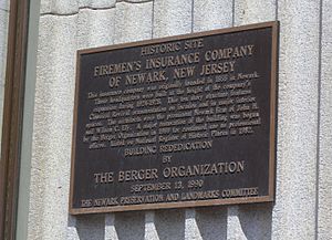 Firemens Insurance Newark plaque jeh
