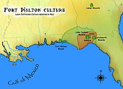 Fort Walton and Leon-Jefferson cultures map HRoe 2012