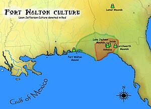 Fort Walton and Leon-Jefferson cultures map HRoe 2012