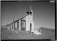 General view from southwest - St. Andrew's Episcopal Church, Atlantic City, Fremont County, WY HABS WYO,7-ATCI,5-2