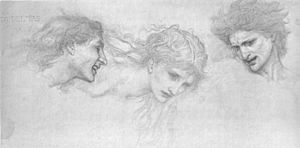 Hollyer Burne-Jones Study for Masque of Cupid
