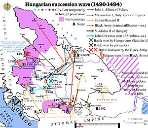 Hungarian post-Matthias succession wars (1490-94)