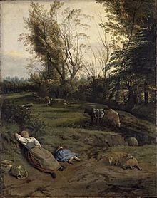 Jan Siberechts - Pasture with two sleeping shepherdesses