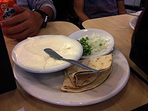 Jocoque para acompañar tacos árabes, Puebla