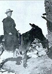 Kate Cory, at a Hopi village, circa 1905-1912