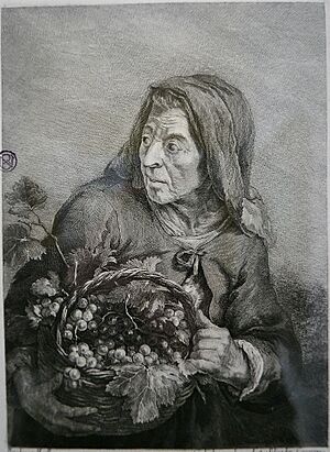 La vendimiadora, grabado de Juan Antonio Salvador Carmona