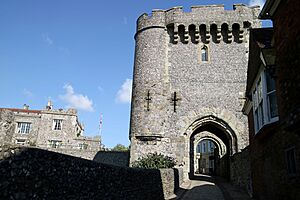 Lewes Castle entrance and Barbican House 2018