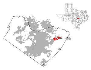 Location of Manor, Texas