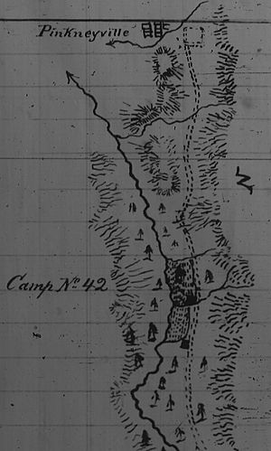 Map of Fort Colville, Pinkney City, and Ft Walla Walla Fort Colville Military Road 1860