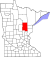 State map highlighting Aitkin County