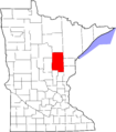Map of Minnesota highlighting Aitkin County