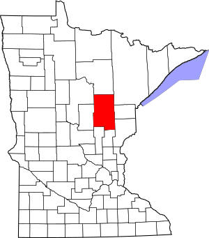 Map of Minnesota highlighting Aitkin County