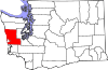 State map highlighting Grays Harbor County