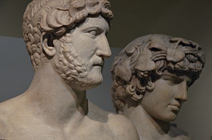Marble Busts of Hadrian & Antinous, from Rome, Roman Empire, British Museum (16517587460)