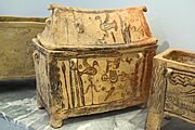 Minoan larnax, brids, carriage, seascape, Crete, AMH, 145315
