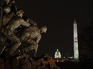Night view of Washington Monuments