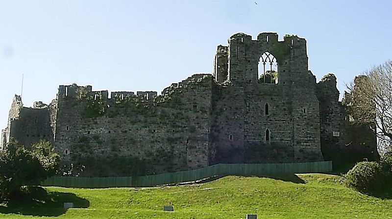 Oystermouth castle showing chapel window