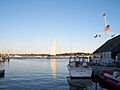 Patrol Boat Edgartown Yacht Club view to Chappaquiddick Across Middle Ground
