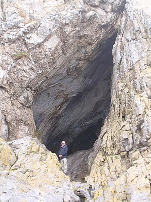 Paviland Cave - geograph-2842264-by-Alan-Richards