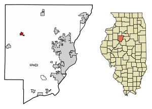 Location of Brimfield in Peoria County, Illinois.