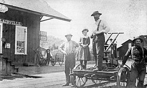 Railroad depot in Clairville (now Geyserville), California (1885)