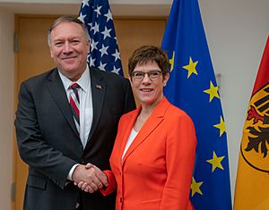 Secretary Pompeo Meets with Defense Minister Kramp-Karrenbauer (49032822847) (cropped)