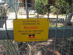 Sign acknowledging Aboriginal Custodians of the land