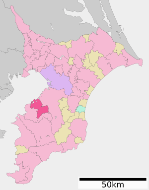 Location of Sodegaura in Chiba Prefecture