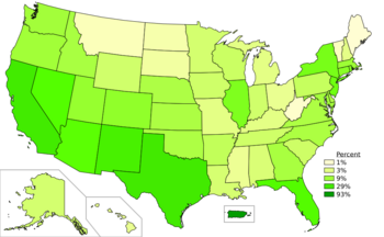 Spanish spoken at home in the United States 2019