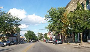Downtown Waterloo on Highways 89/19, part of the Waterloo Downtown Historic District.