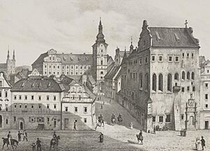 Widok Poznania z kosciolem Bernardynow, kolegium Jezuitow i klasztorem Benedyktynek 1833 (79917527) (cropped)