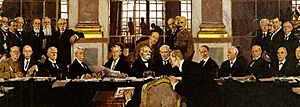William Orpen – The Signing of Peace in the Hall of Mirrors, Versailles 1919, Ausschnitt