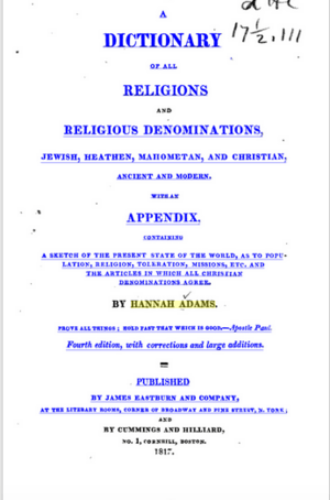 A Dictionary of All Religions and Religious Denominations, Jewish, Heathen ... (1817)