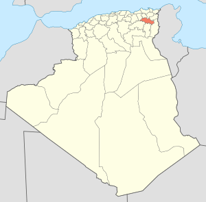 Map of Algeria highlighting Oum El Bouaghi