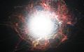 Artist’s impression of dust formation around a supernova explosion