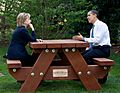 Barack Obama and Hillary Clinton speakings together