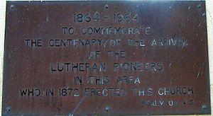 Bethania Lutheran Church, plaque, 2005