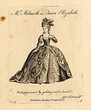 Charlotte Melmoth as Queen Elizabeth in "The Earl of Essex" 1779.