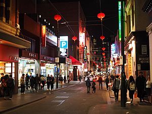 Chinatown Melbourne at night in September 2014