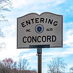 Concord town line sign (Massachusetts)