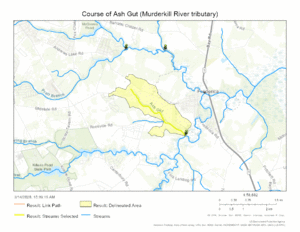 Course of Ash Gut (Murderkill River tributary)
